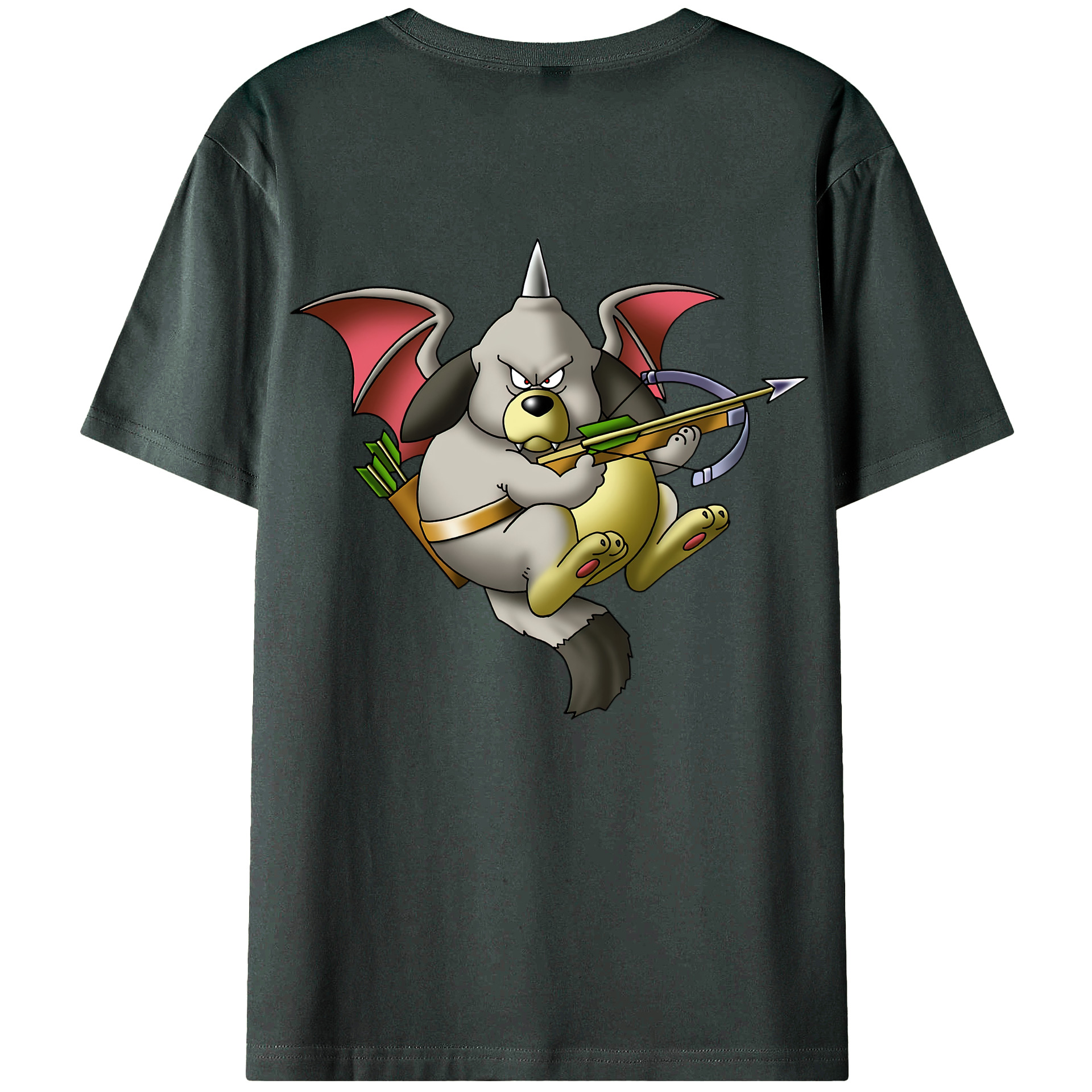 （画像用） ドラゴンクエスト Doragon Kuesuto Dragon Quest 綿100％ メンズ半袖Tシャツ（バックプリント） 通気性